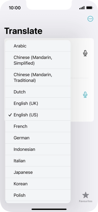 Press the required source language. Press the required source language.
