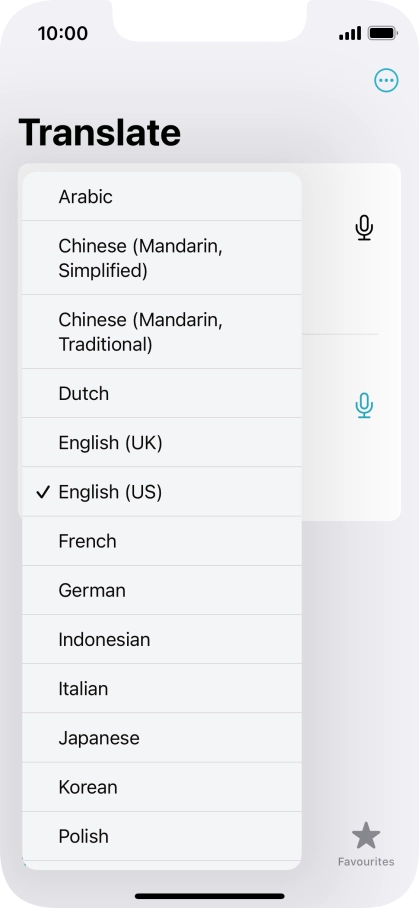 Press the required source language. Press the required source language.