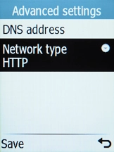 Select Network type. Select Network type.