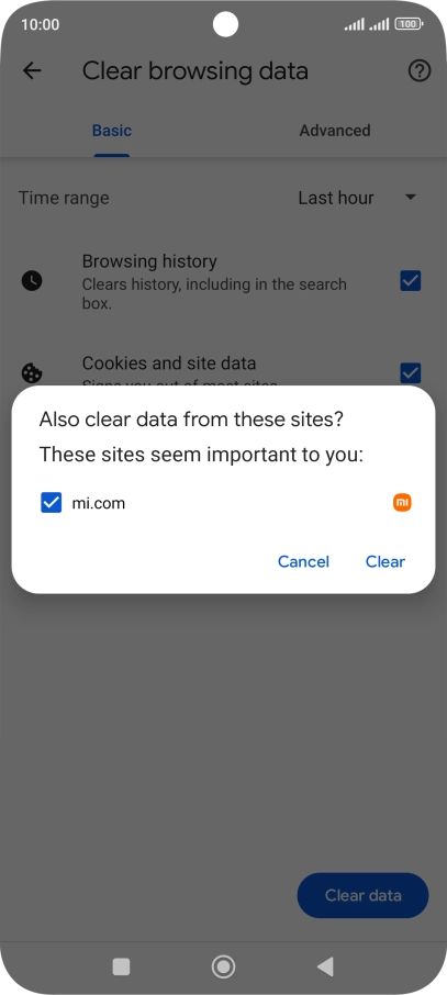 Press Clear.