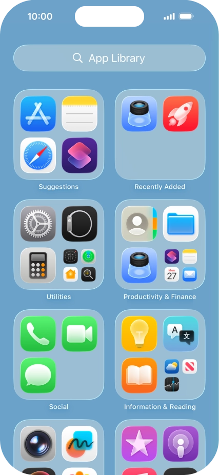 Press the required app. Press the required app.