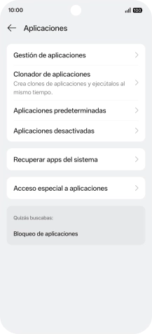 Pulsa Gestión de aplicaciones.
