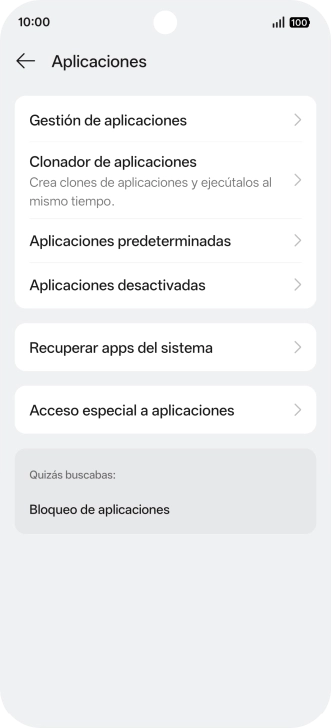 Pulsa Gestión de aplicaciones.