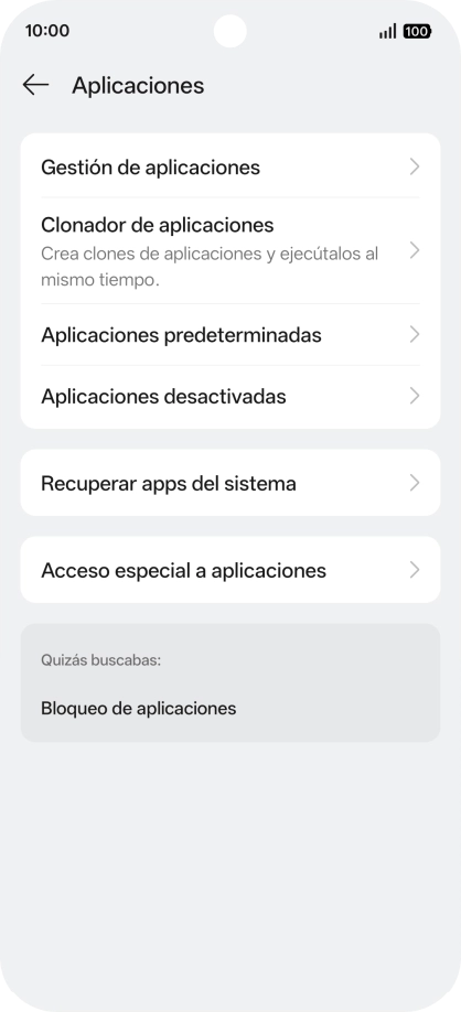 Pulsa Gestión de aplicaciones.