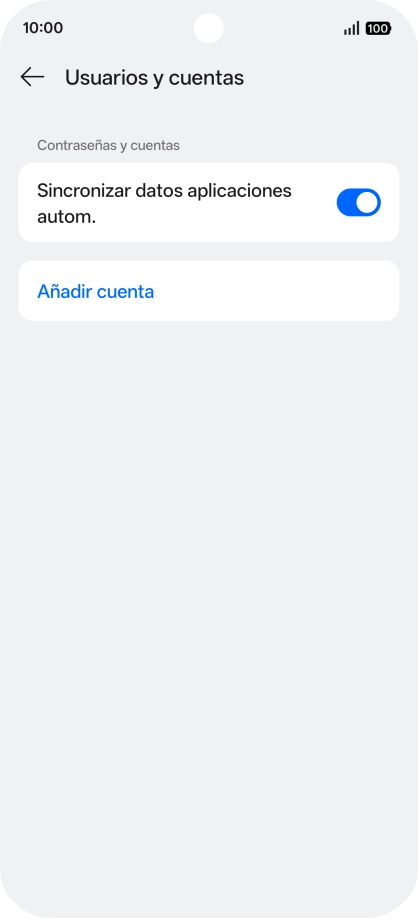 Pulsa Añadir cuenta. Pulsa Añadir cuenta.