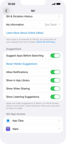 Press the required app.