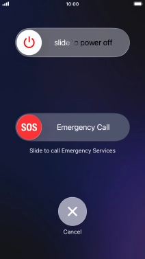 Press and drag the power off icon right. Press and drag the power off icon right.