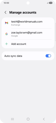 Press the required email account. Press the required email account.