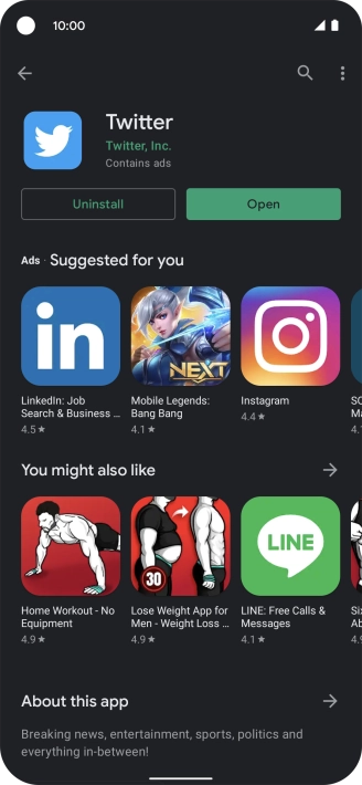 Slide your finger upwards starting from the bottom of the screen to return to the home screen.