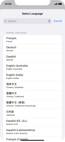 Press the required language. Press the required language.