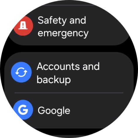 Press Safety and emergency.