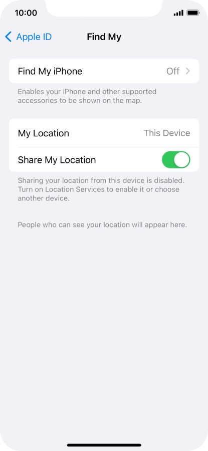 Press Find My iPhone. Press Find My iPhone.