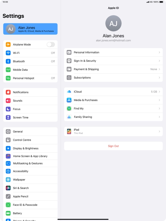 Press iCloud.