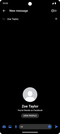 Write the required message and press the send icon.