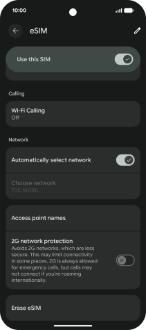 Press Erase eSIM.