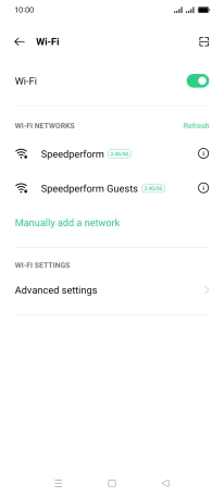 Press the required Wi-Fi network. Press the required Wi-Fi network.