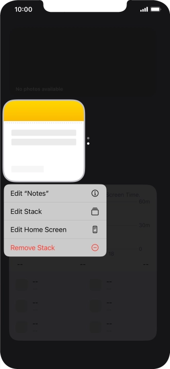Press Edit Stack.