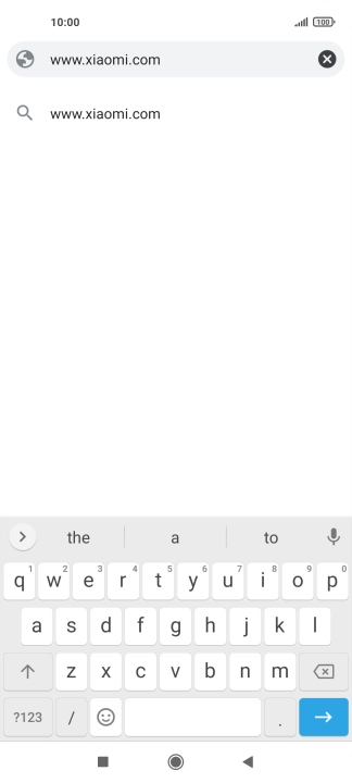 Key in the address of the required web page and press arrow right.
