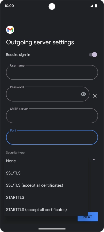 Press SSL/TLS. Press SSL/TLS.