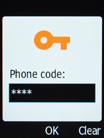 Key in the phone lock code and press the OK key. Key in the phone lock code and press the OK key.