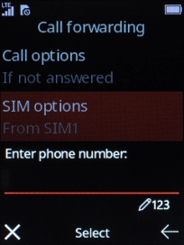 Key in +447836121121 and press the Navigation key.