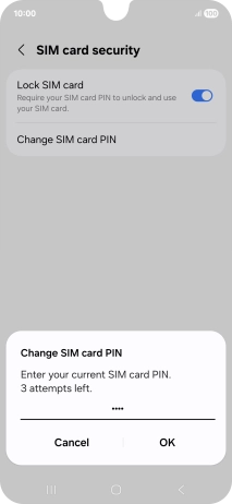 Key in your current PIN and press OK. Key in your current PIN and press OK.