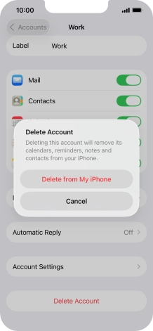 Press Delete from My iPhone. Press Delete from My iPhone.