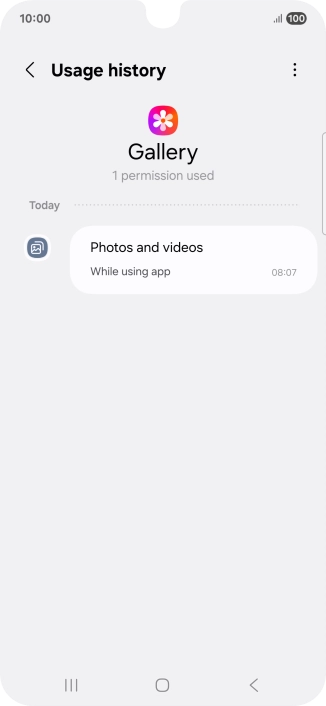 The app activity for the selected app is displayed. The app activity for the selected app is displayed.