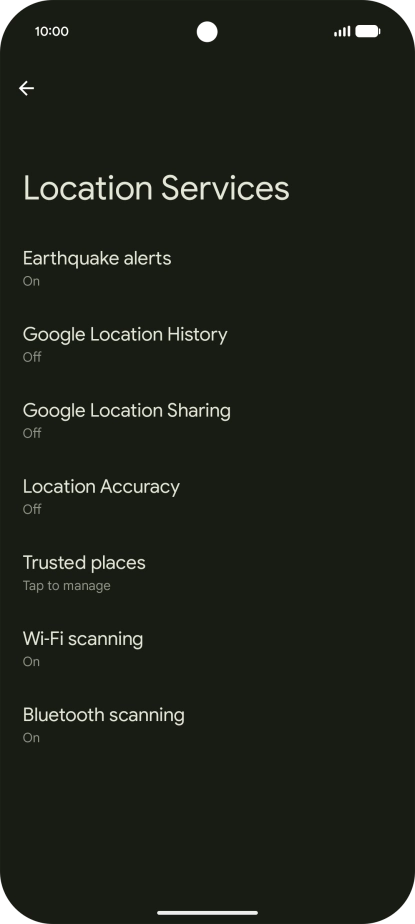 Press Location Accuracy. Press Location Accuracy.