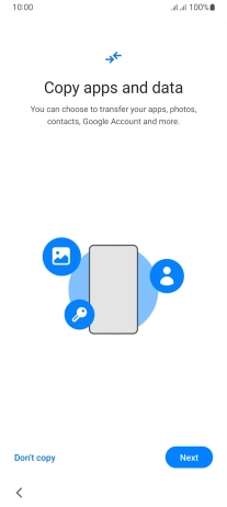 You can transfer the contents of another phone to your phone when it's activated for the first time and after a factory reset. When this screen is displayed, your phone is ready to transfer contents from another phone.