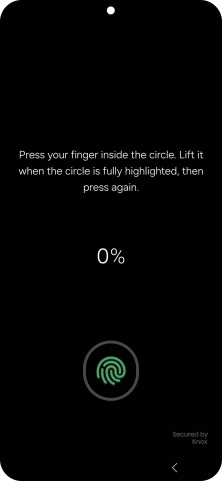 Follow the instructions on the screen to create the phone lock code using your fingerprint. Follow the instructions on the screen to create the phone lock code using your fingerprint.