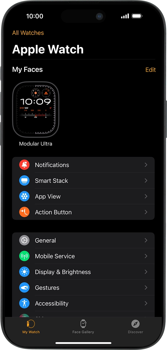 On your phone: Press My Watch.