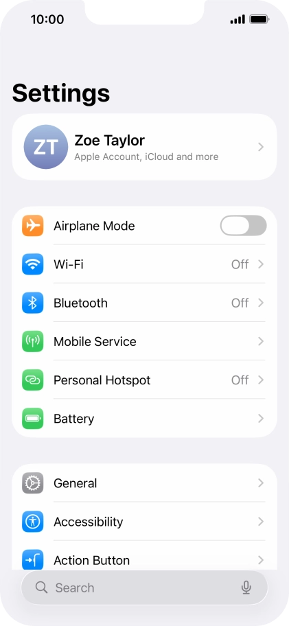 Press Personal Hotspot.