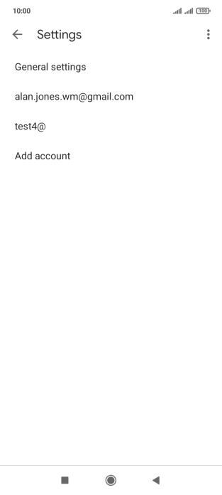 Press the required email account. Press the required email account.