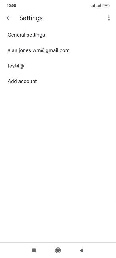 Press the required email account. Press the required email account.