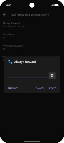 Press TURN OFF.