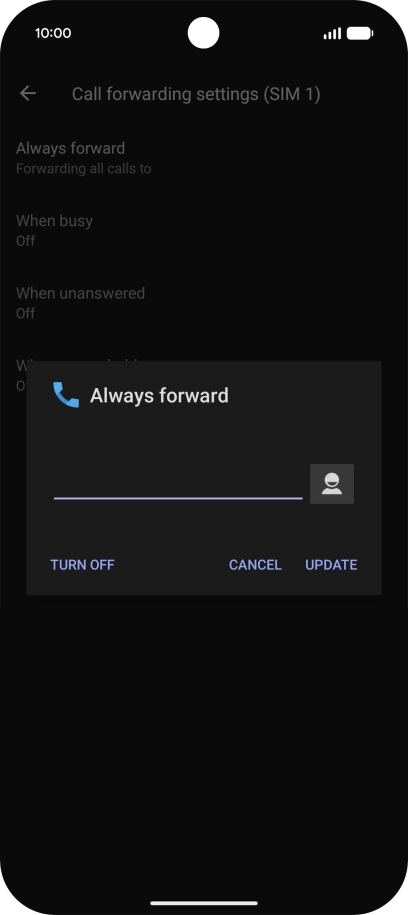 Press TURN OFF.
