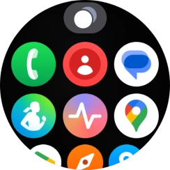 Press the Samsung Health icon. Press the Samsung Health icon.