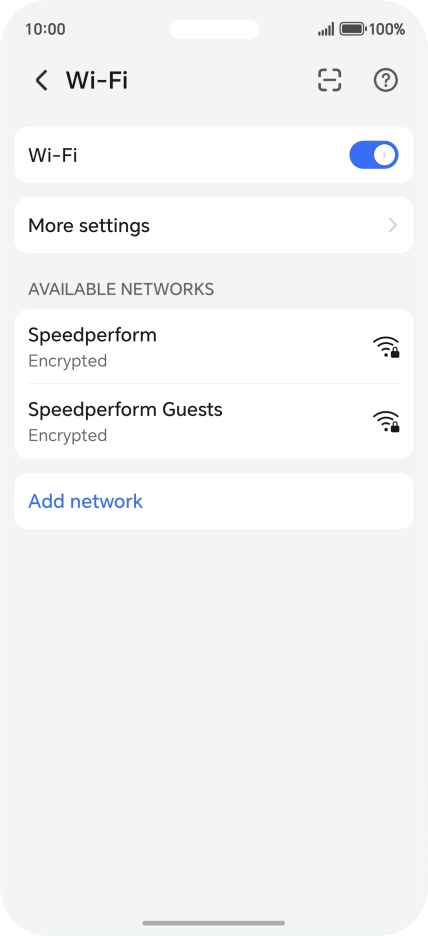 Press the required Wi-Fi network. Press the required Wi-Fi network.