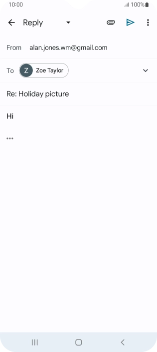 Press the send icon. Press the send icon.
