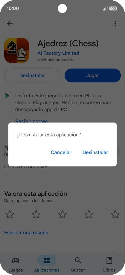 Pulsa Desinstalar.