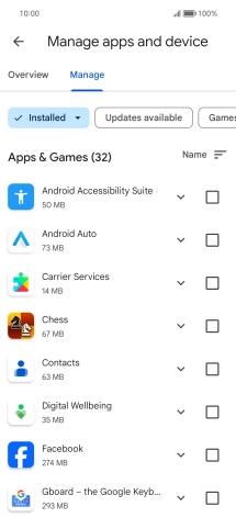 Press the required app.