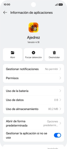 Pulsa Uso de almacenamiento.