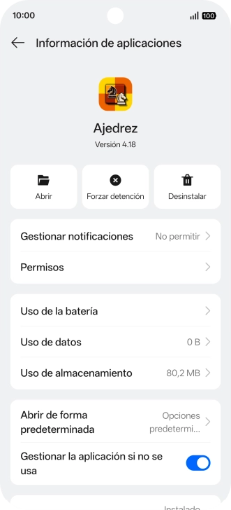 Pulsa Uso de almacenamiento.
