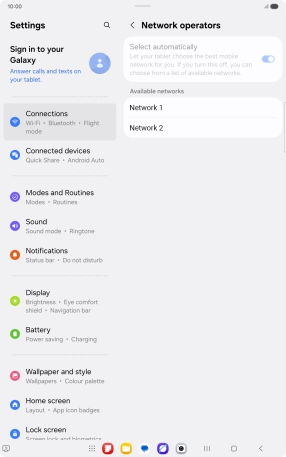 Press the required network.