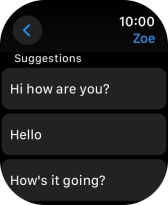 Press the required quick reply. Press the required quick reply.