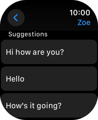 Press the required quick reply. Press the required quick reply.