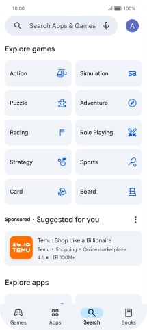 Press the search field.