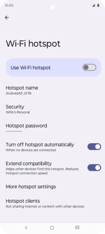 Press Hotspot password. Press Hotspot password.