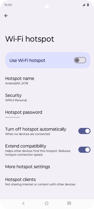 Press Hotspot password. Press Hotspot password.